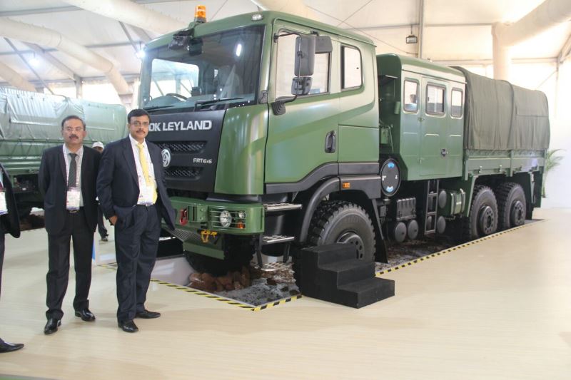(Left to Right) - Mr. Nitin Seth, President - LCV & Defence, Ashok Leyland and Mr. Vinod Dasari, MD, Ashok Leyland with FAT 6x6